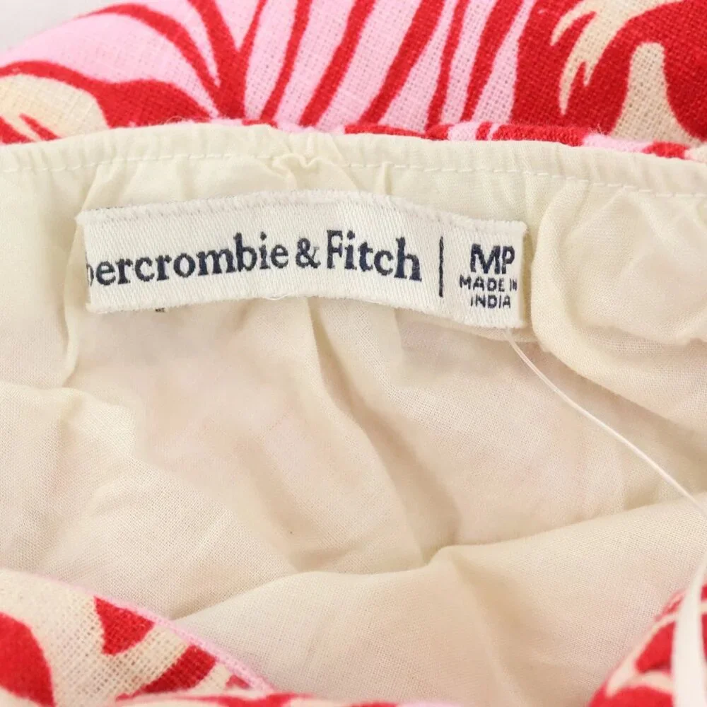Abercrombie & Fitch Dress Julia Cutout Maxi Dress Red Floral Pattern Beach Party